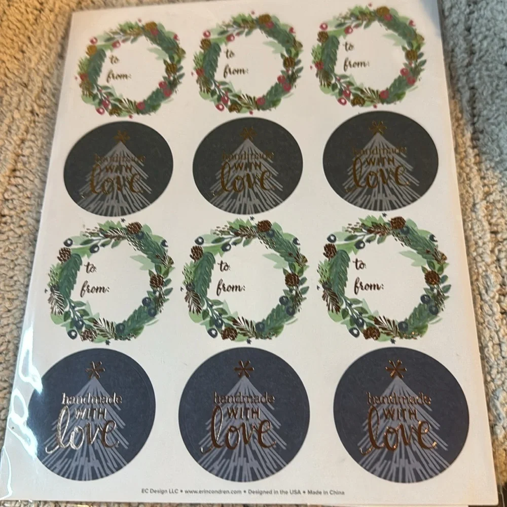 Erin Condren CoilClip Connectors (6) & 3 Sheets Stickers (stars, gift, sayings)